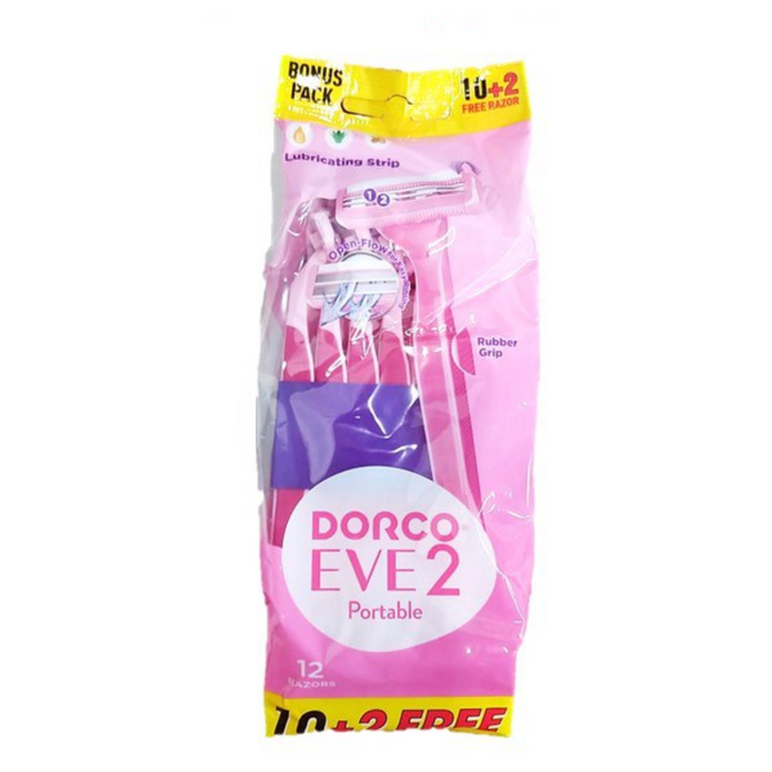 دوركو ماكينة حلاقة كيس حريمي بينك 10+2 - Dorco Women's Disposable Razor - 10+2 Free Pack (Pink)