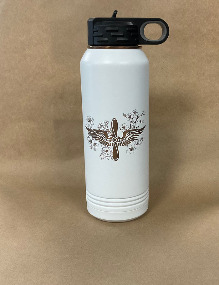 32oz Water Bottle with etched Army Aviation