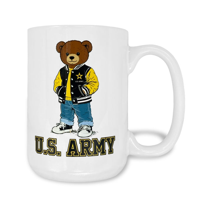 Army Teddy Bear 15oz Mug (White)