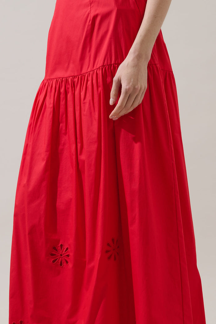 Aviana Embroidered Eyelet Maxi Skirt