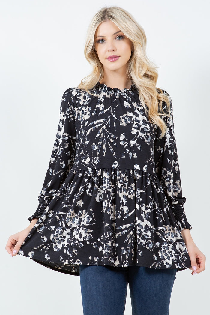 Black Spotted Leopard Top