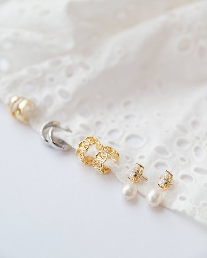 Cali Filigree Gold Filled Hoops Earrings