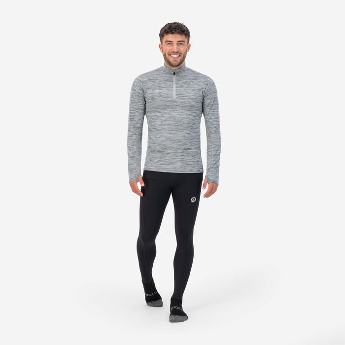Rogelli Core hardlooptop lange mouw heren grijs gedragen totaalshot.
