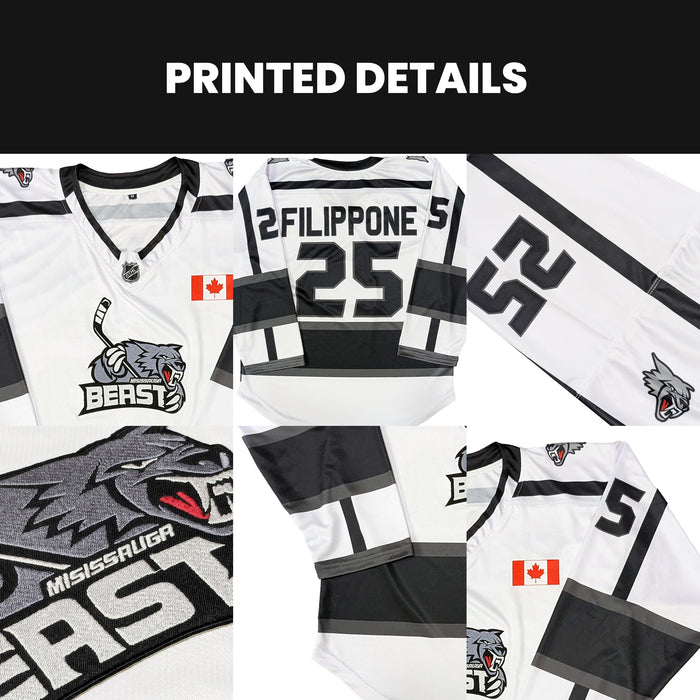 Custom Ice Hockey Jersey - Black Panel Design - Personalized Uniform