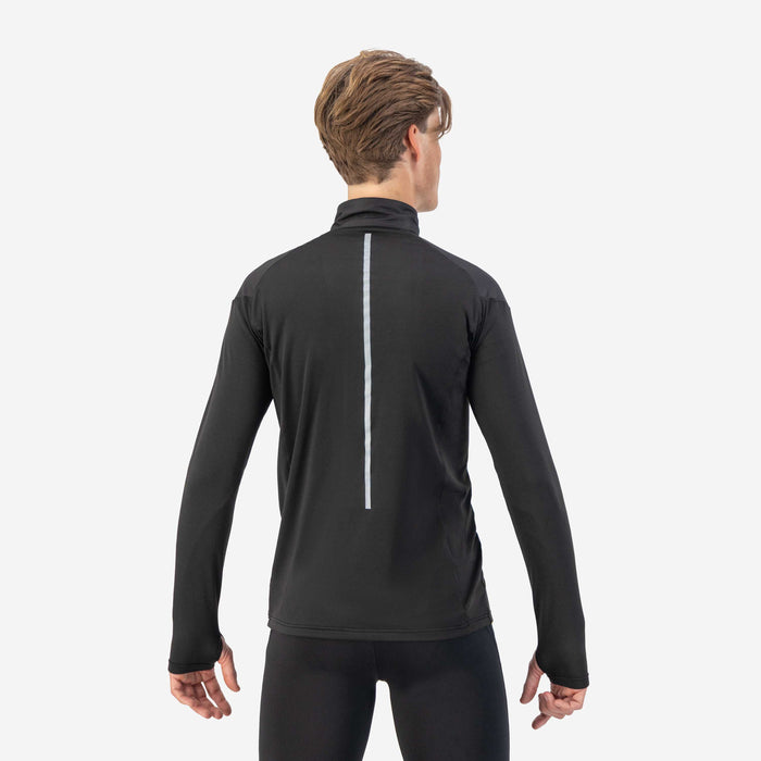 Rogelli Essential hardlooptop lange mouw heren zwart gedragen achterkant.