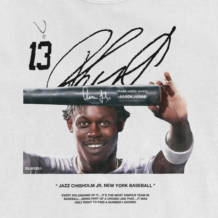 Comfort Colors tee featuring a young baseball player holding a bat, with signature and text celebrating the New York Baseball team.
