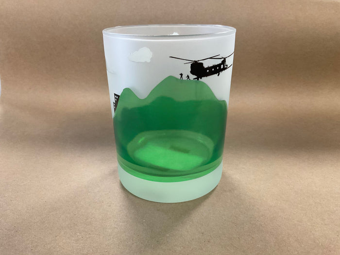 Army Aviation Rocks Glass- Colorful with Aircraft