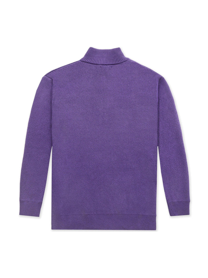 Knit 1/4 Zip Purple - Bascora