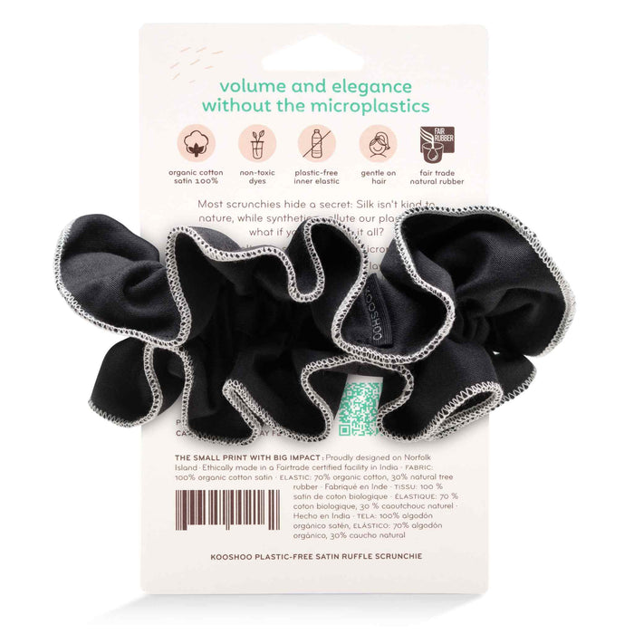 Kooshoo Plastic-Free Ruffle Scrunchie - Tuxedo