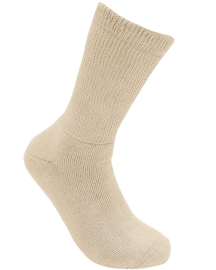 Ladies Diabetic Cotton Sock - Oatmeal - The Classic Boutique