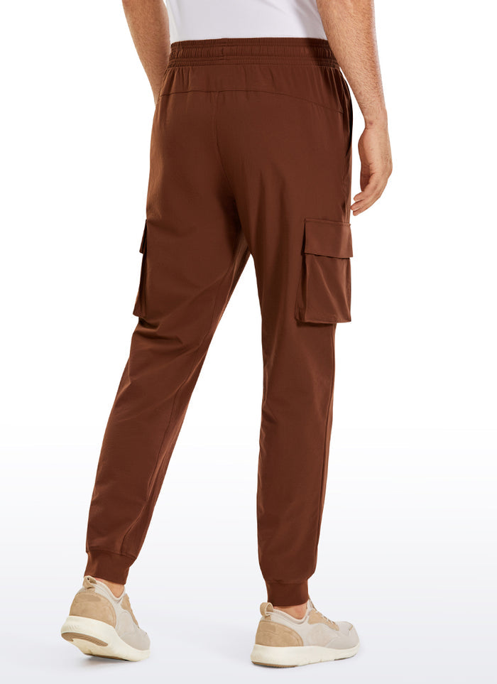 CRZ YOGA Men's Hiking Slim Fit Lightweight Cargo Joggers 30" Dark Brown