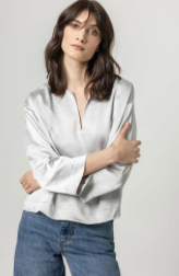 Lilla P Drop Shoulder Satin Top