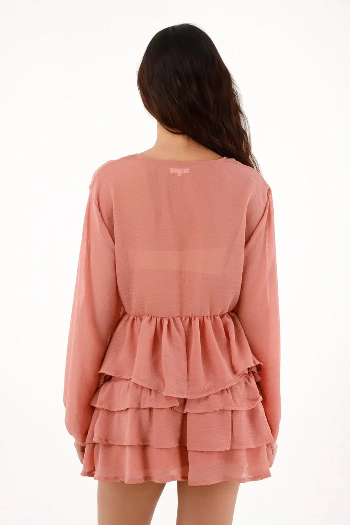 Long Sleeve Loose Pink Shirt for Women