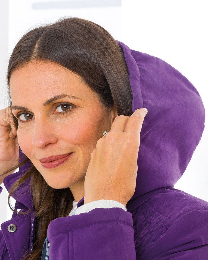 Marcia Soft Touch Padded Jacket - Dark Purple - Image 2 - The Classic Boutique