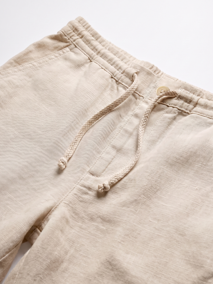 Men's Natural 100% Linen Regular Fit Pant