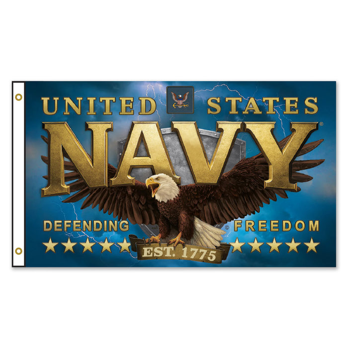 Navy Eagle Emblem 3X5 Flag