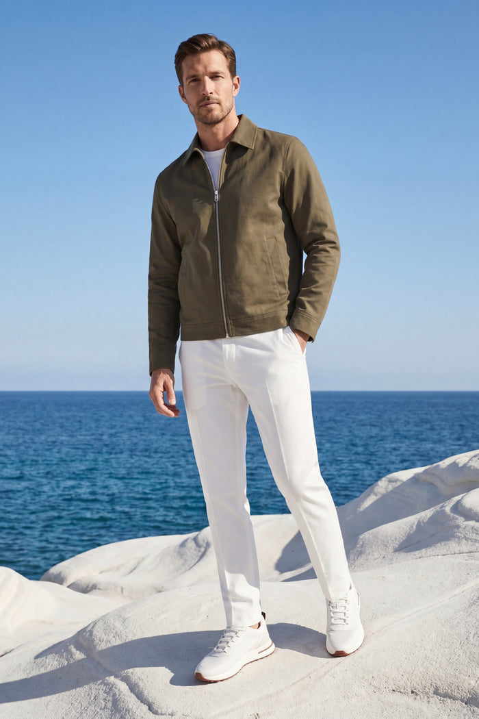 Pietro Lightweight Zip Jacket Khaki