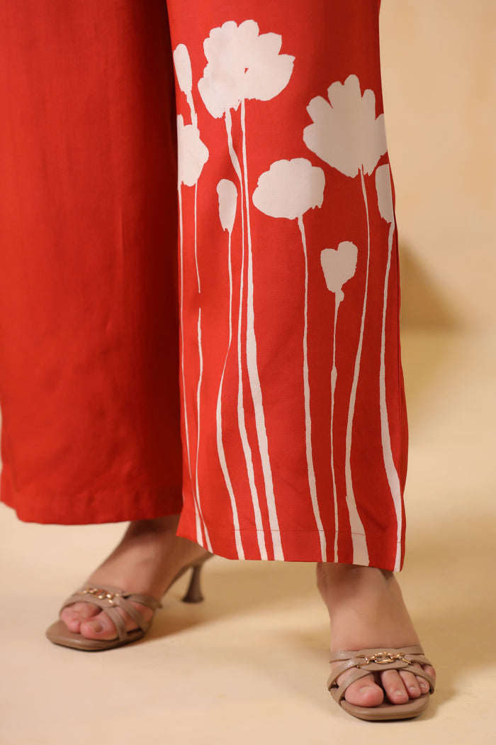 Rust Bloom Russian Silk Co-ord Set