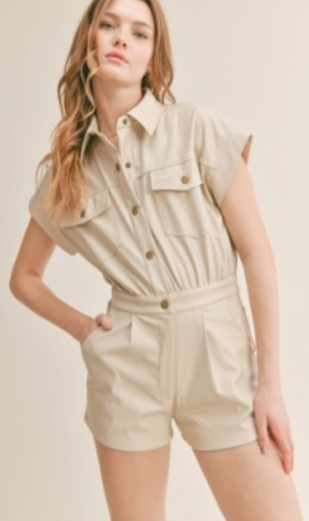 Sadie & Sage Hidden Gem Leather Romper