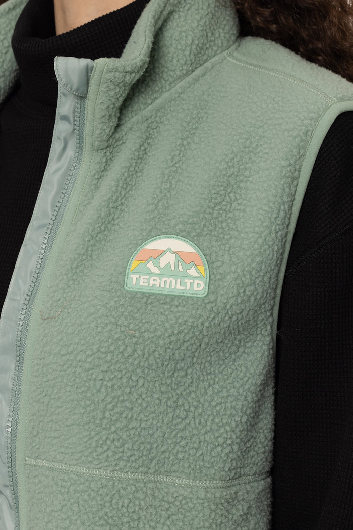Sage Sherpa Vest Outerwear - Back