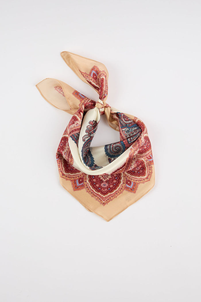 Silk Scarf Mini Paisley Purple