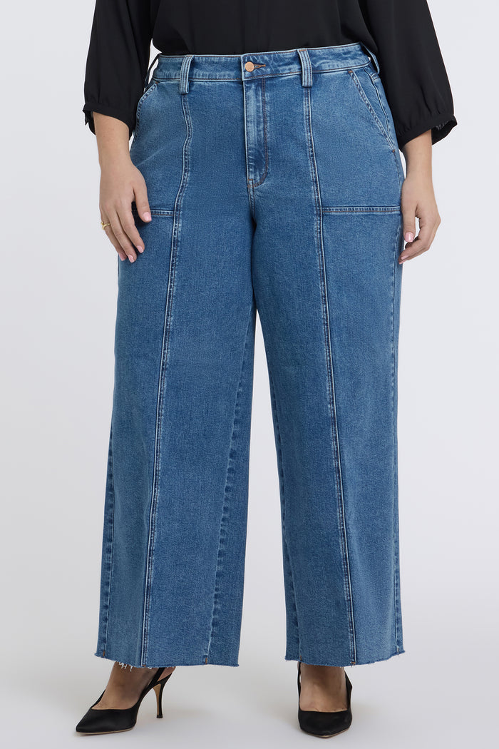 Simone Wide Leg Jeans In Plus Size - Salton