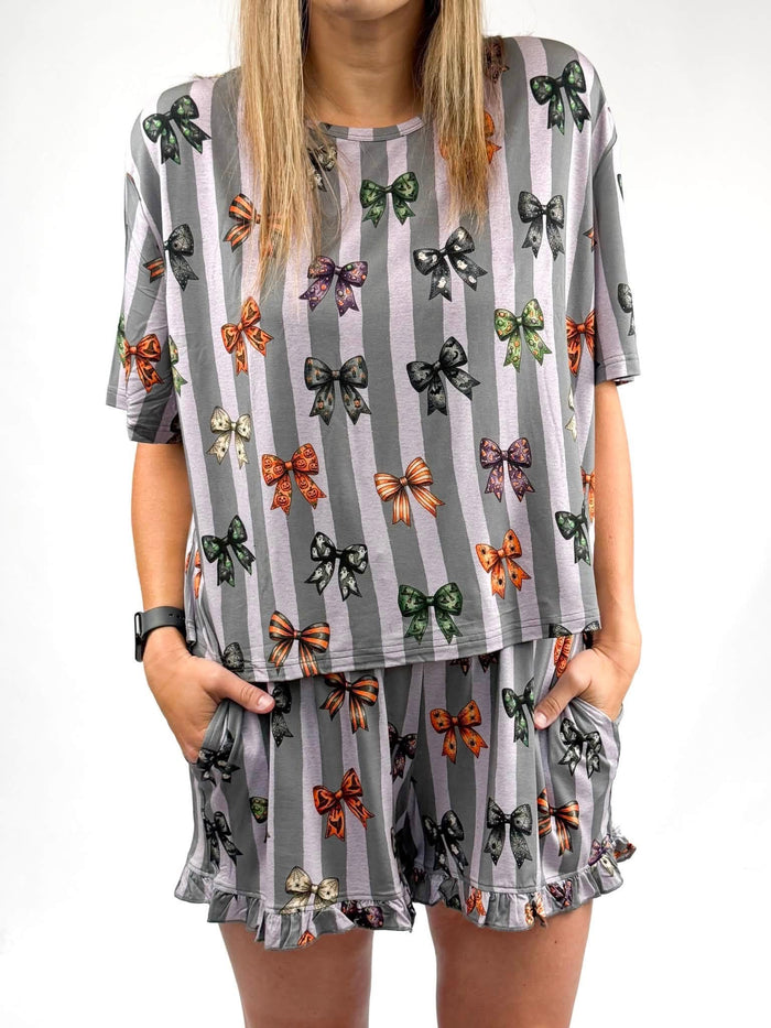 Spook & Sparkle Loose Top w/ Ruffle Shorts Set