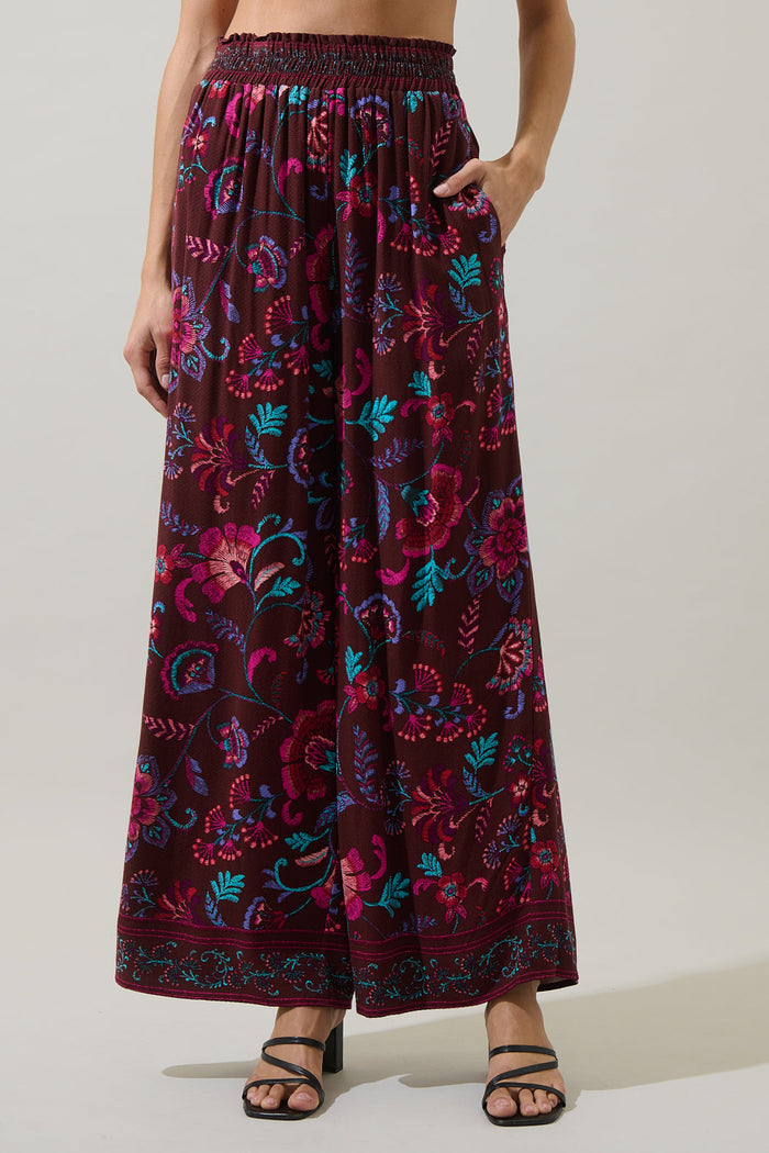 Tory Paisley Sofie Ruffle Wide Pants