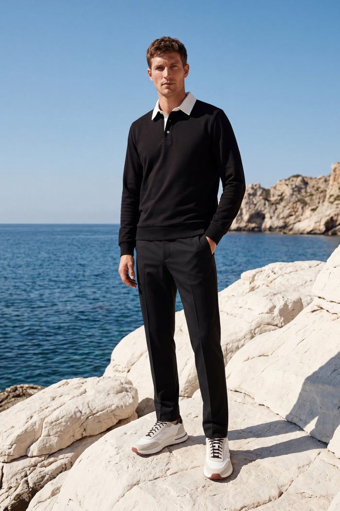 Valerio Polo Knit Black