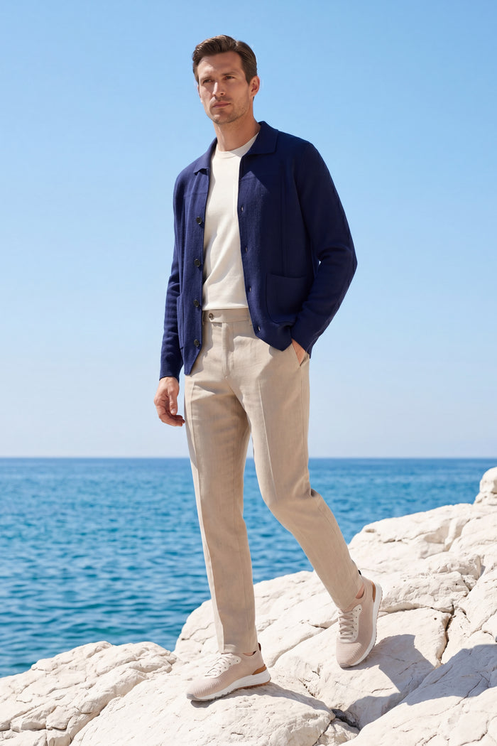 Valero Cashmere Cardigan Navy
