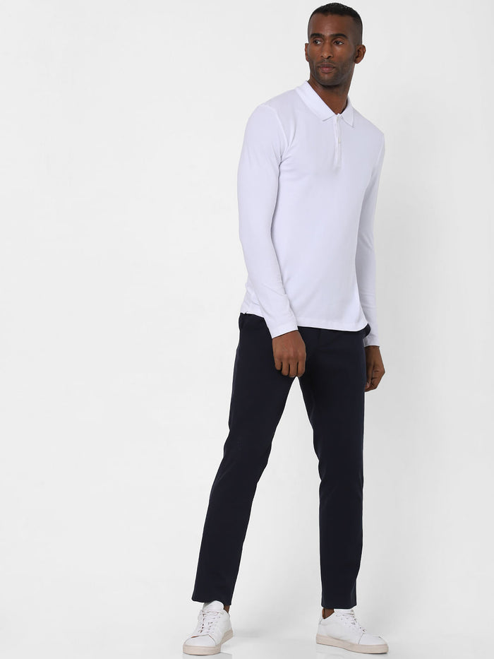 White Polo Neck T-Shirt