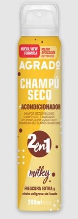 جرادو دراي شامبو 200مل ميلكى - Agrado Milky 2-in-1 Dry Shampoo and Conditioner, 200ml