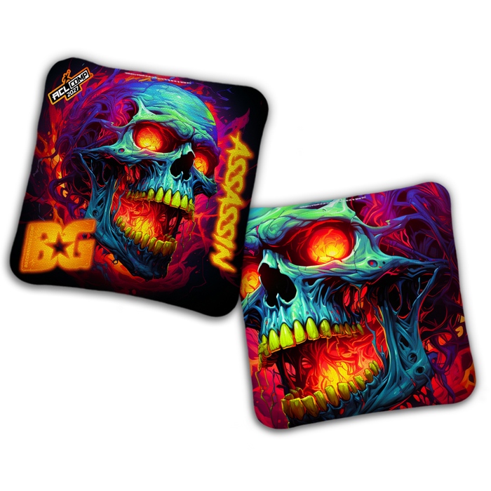 2027 BG Multiple Bag Models - "RAGE FLAME" - ACL Comp Stamped Cornhole Bags - SET OF 4 BAGS