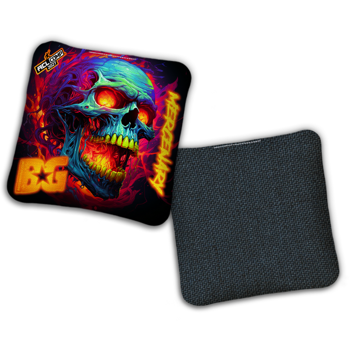 2027 BG Multiple Bag Models - "RAGE FLAME" - ACL Comp Stamped Cornhole Bags - SET OF 4 BAGS