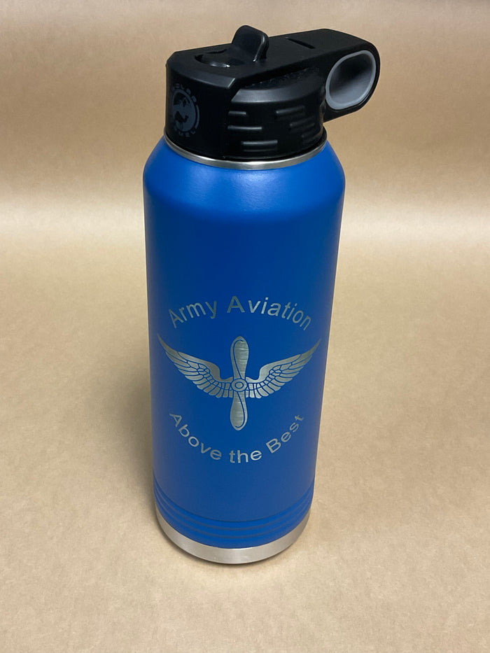 32oz Water Bottle with etched Army Aviation