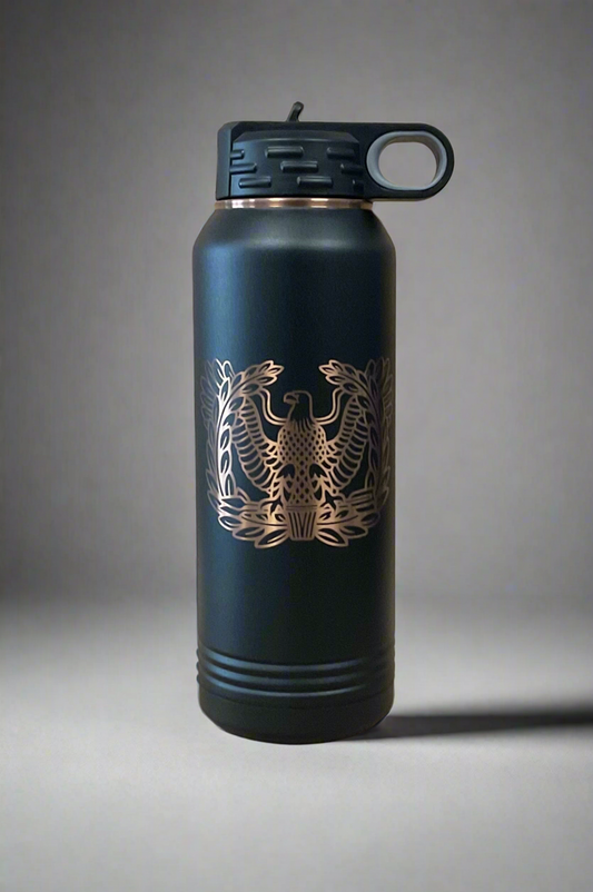 32oz Water Bottle with etched Warrant Insignia