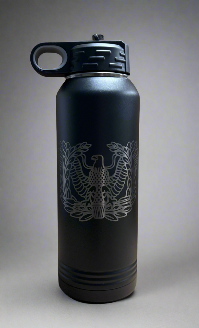 32oz Water Bottle with etched Warrant Insignia