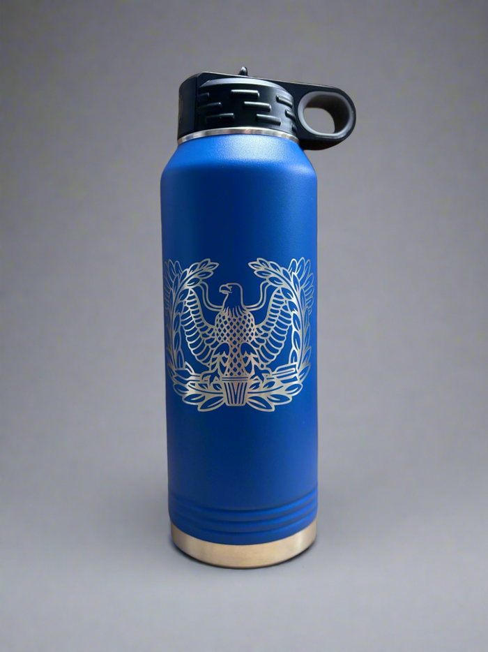 32oz Water Bottle with etched Warrant Insignia