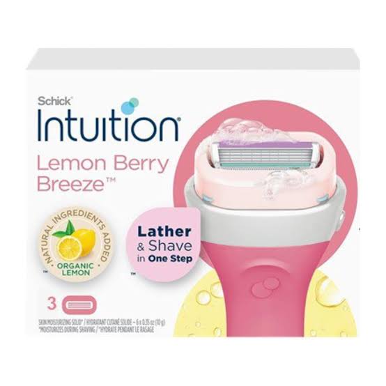 شيك انتويشن شفرات حلاقه ليمون بريز علبه 3ق  - Schick Intuition Lemon Berry Razor Refills - 3-Count Box