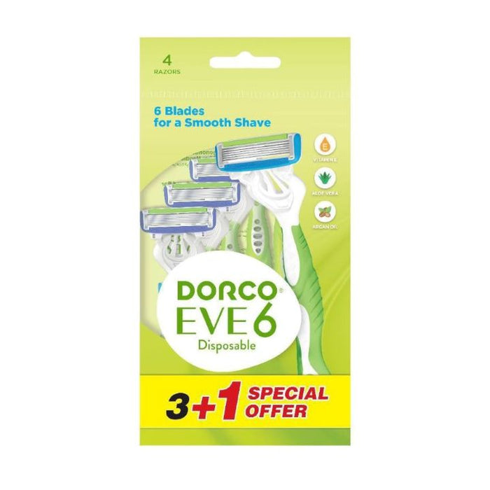دوركو امواس ايفي  حريمي 6شفرة 4 امواس - Dorco Eve Women's 6-Blade Shaving Cartridges - 4 Pack
