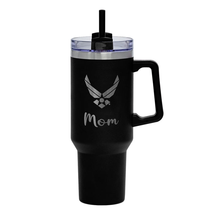 Air Force Mom 40oz Stainless Steel Travel Mug (Black)