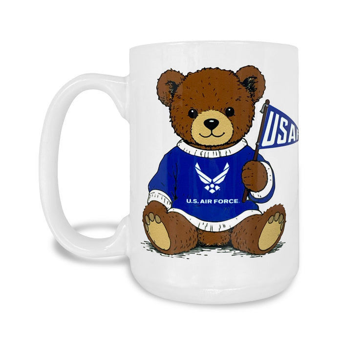Air Force Teddy Bear 15oz Mug (White)