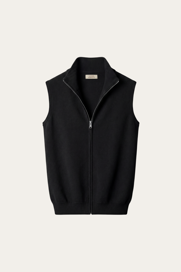Alberto Merino Zip Vest Black