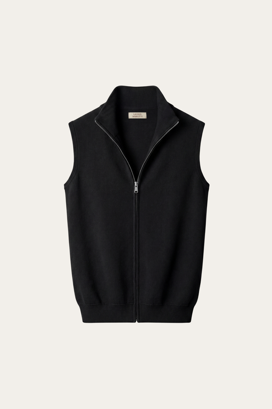 Alberto Merino Zip Vest Black