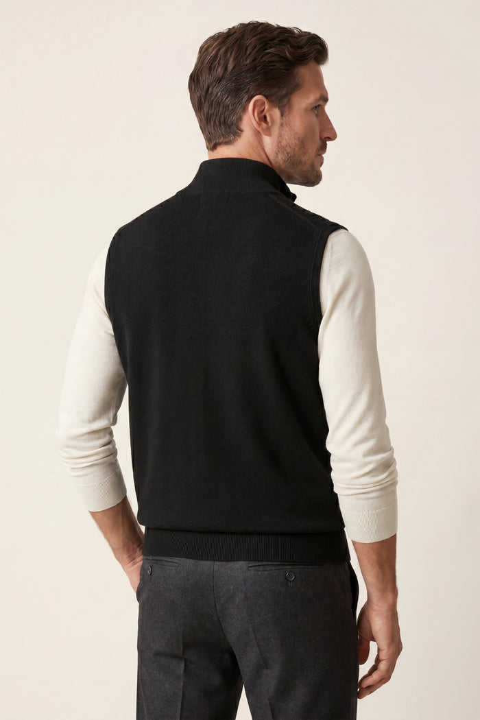 Alberto Merino Zip Vest Black