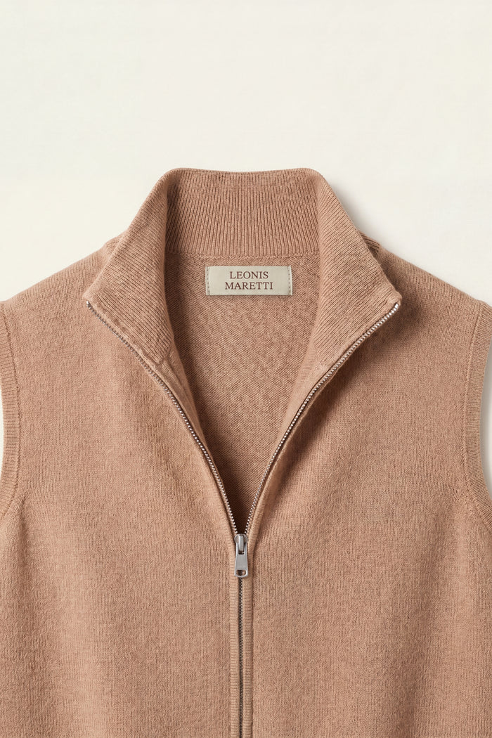Alberto Merino Zip Vest Camel