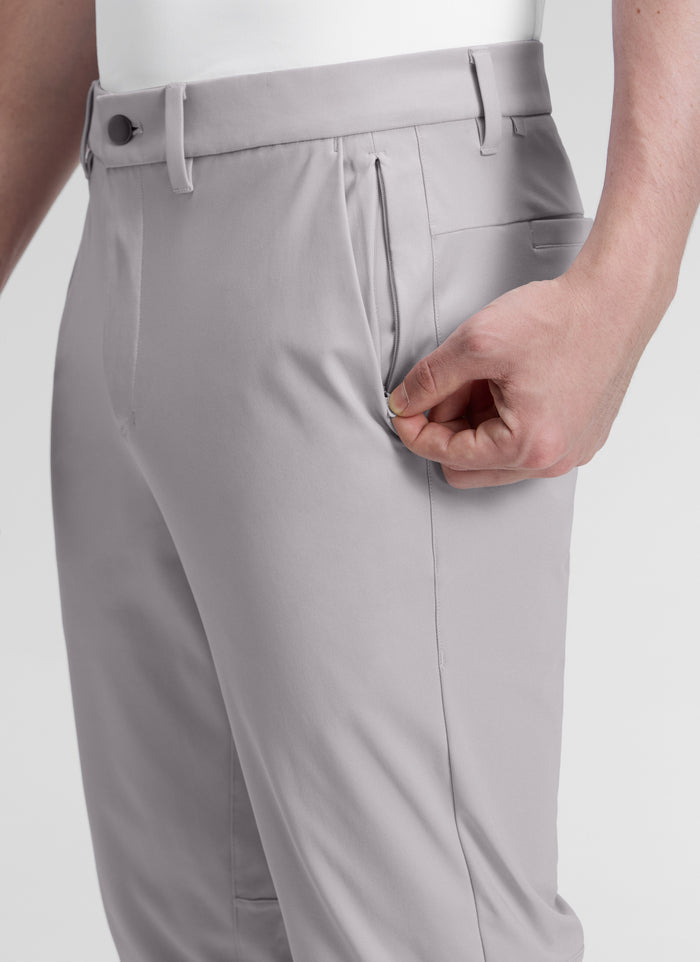 CRZ YOGA Mens Work Classic Fit All-Day Comfort Golf Pants Pockets 30'' Gull Gray