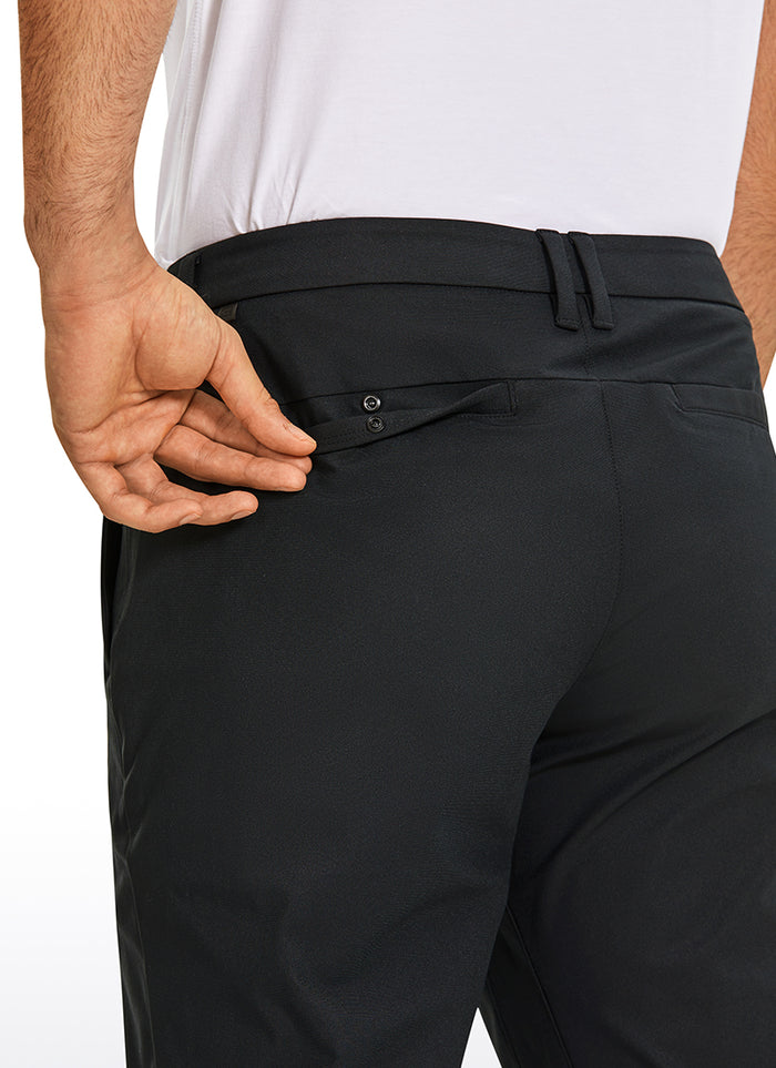 CRZ YOGA Mens Work Classic Fit All-Day Comfort Golf Pants Pockets 34'' Black