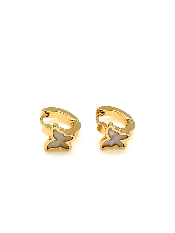 gold butterfly huggie