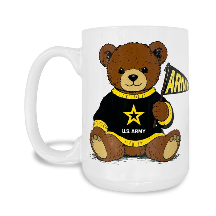 Army Teddy Bear 15oz Mug (White)